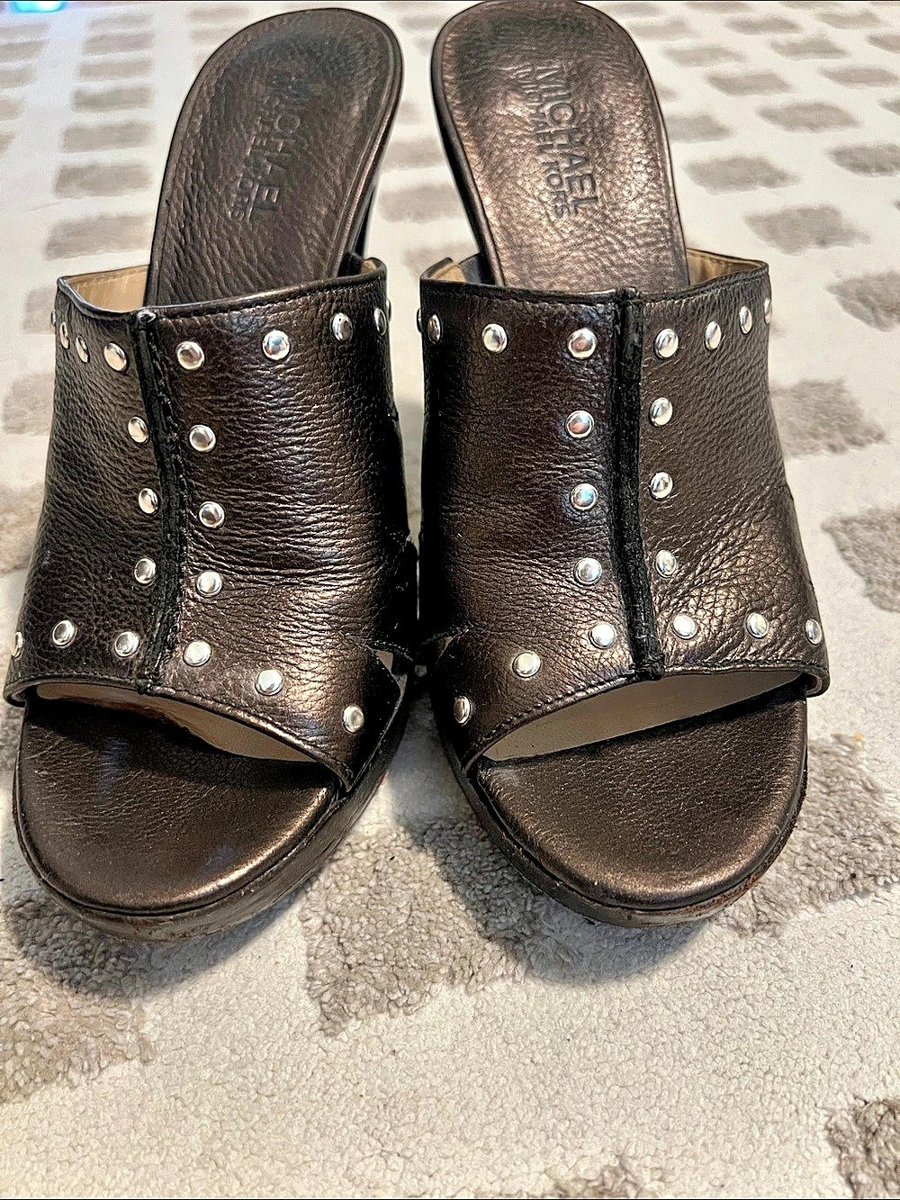 Michael Kors Studded Leather Heels in Black US 6M